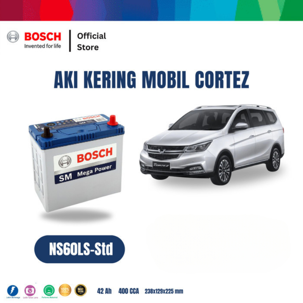Aki Mobil Wuling Cortez Bosch MF NS60LS-Std - 42AH