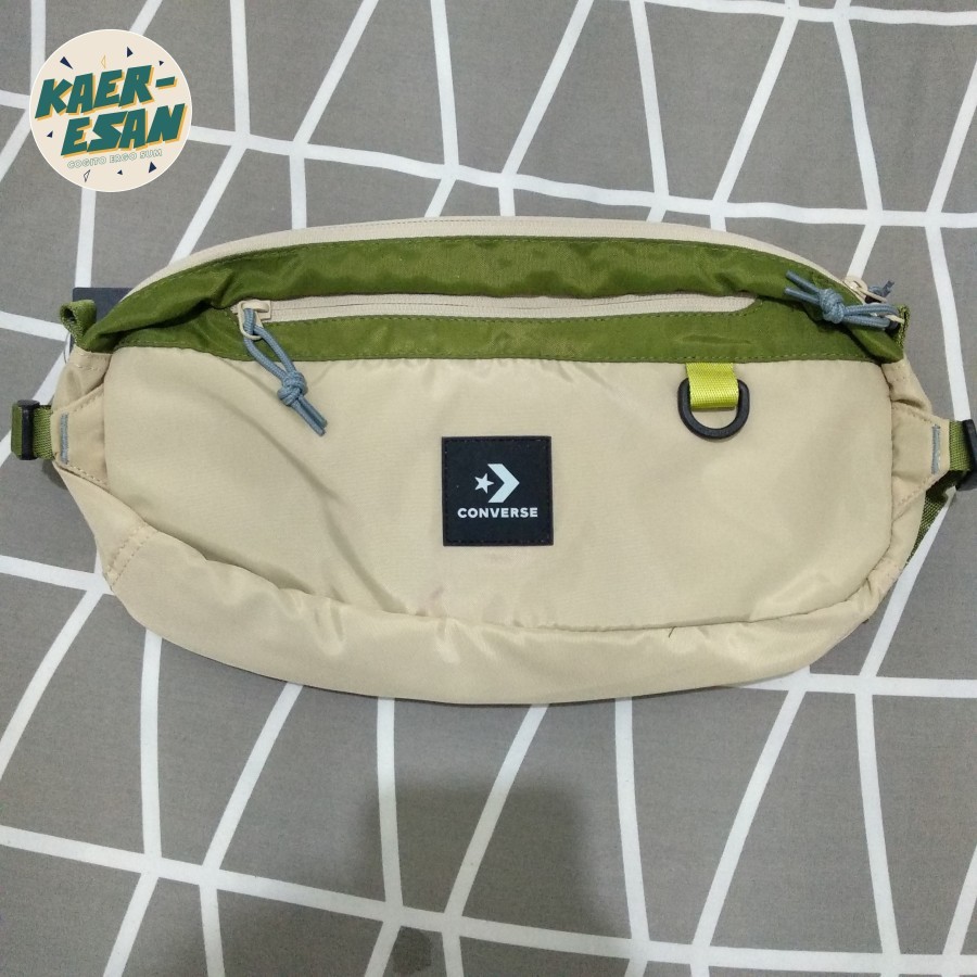 Tas Waistbag Converse Large Student Sling Oat Milk/Grassy Original