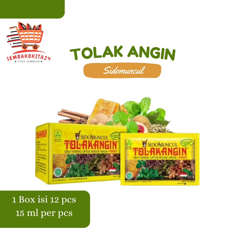 

Tolak Angin Sidomuncul Cair Sachet 1 Box isi 12 Pcs @15 Ml