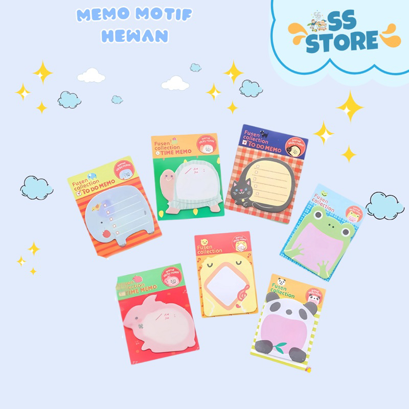 

Sticky Notes Karakter Animal Tempelan Kertas Catatan Memo Note Karakter Animal Mini Book Karakter Animal Lucu