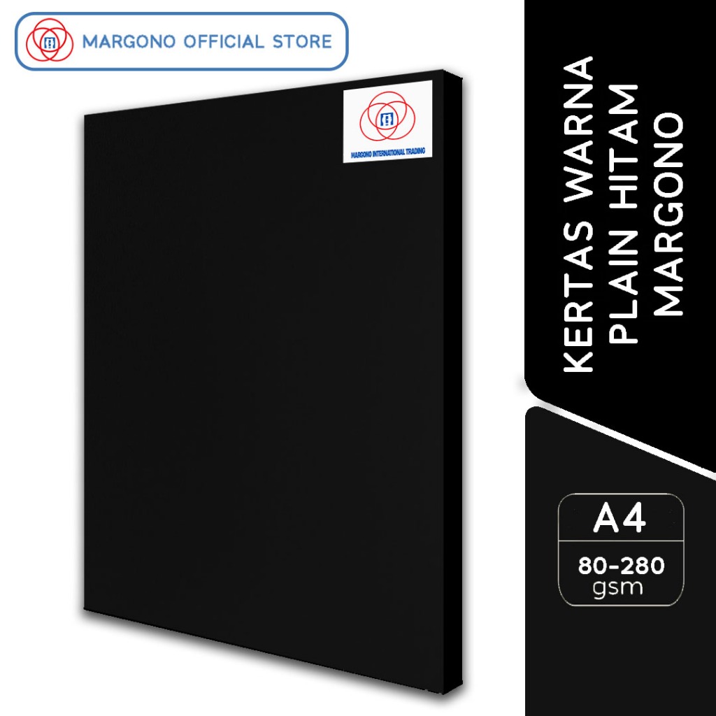 

Margono Kertas HVS Warna Hitam Tebal / BC A4 Black Plain Polos 80 gsm - 200 gsm