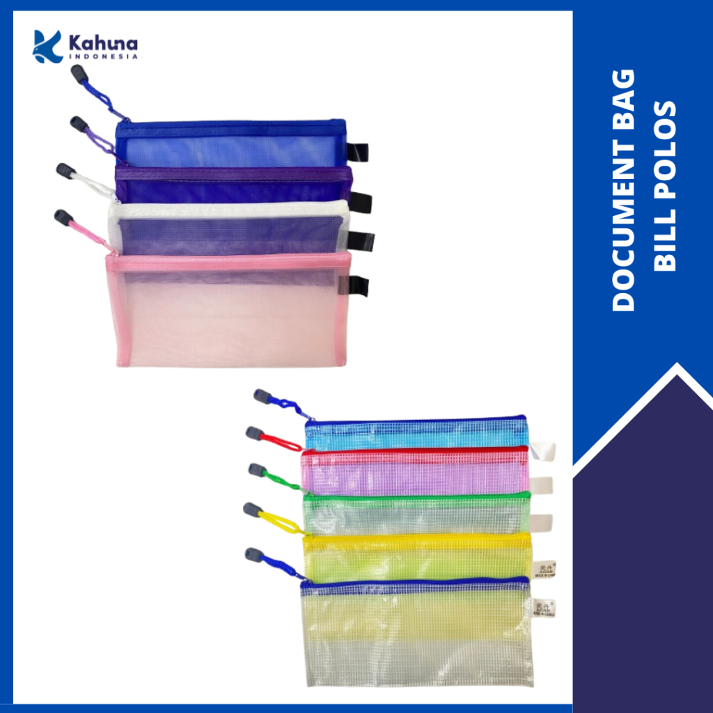 

Map Zip Bill / Zipper Document Bag ukuran BILL Tempat Pensil Alat Tulis Bill murah