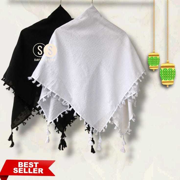 LIMITED SORBAN PRIA WANITA HITAM PUTIH POLOS SORBAN HIJAB ARAB TURKI VIRAL