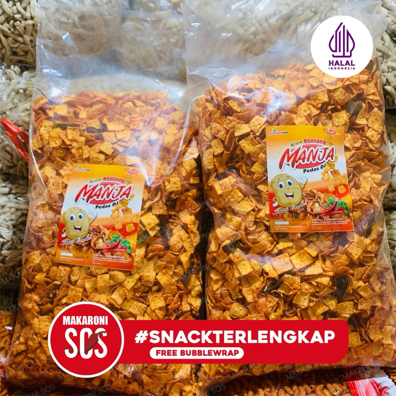 

KRUPUK KENTANG BALADO 1KG MANJA RASA PEDAS DJ MAKIN MANTAP KENTANG CRISPY