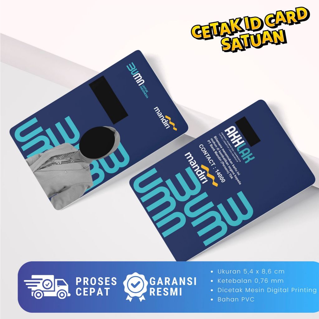 

Cetak Id Cad Satuan Member Card Premium PVC Custom Murah Awet Anti Luntur