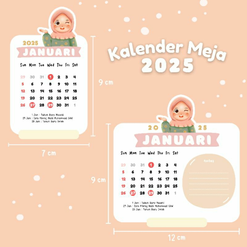 

2025 Kalender meja, kalender aesthetic, kalender islami