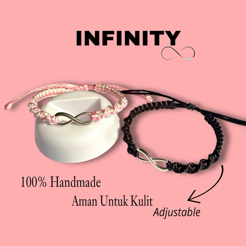 [Infinity] Couple Bracelets | 2 Pcs Gelang Persahabatan Gelang Serut Infinity Gelang Couple