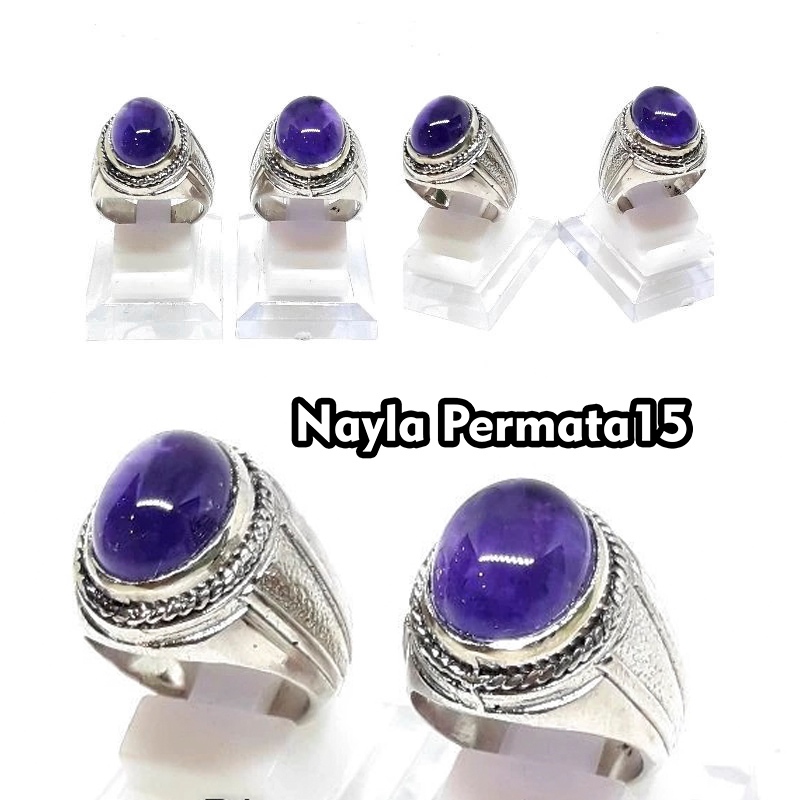 Natural cincin Batu kecubung jaminan brazil