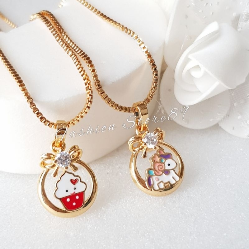 Kalung Anak Unicorn Perhiasan impor Lapis Emas 18k xuping Yaxiya kalung anak