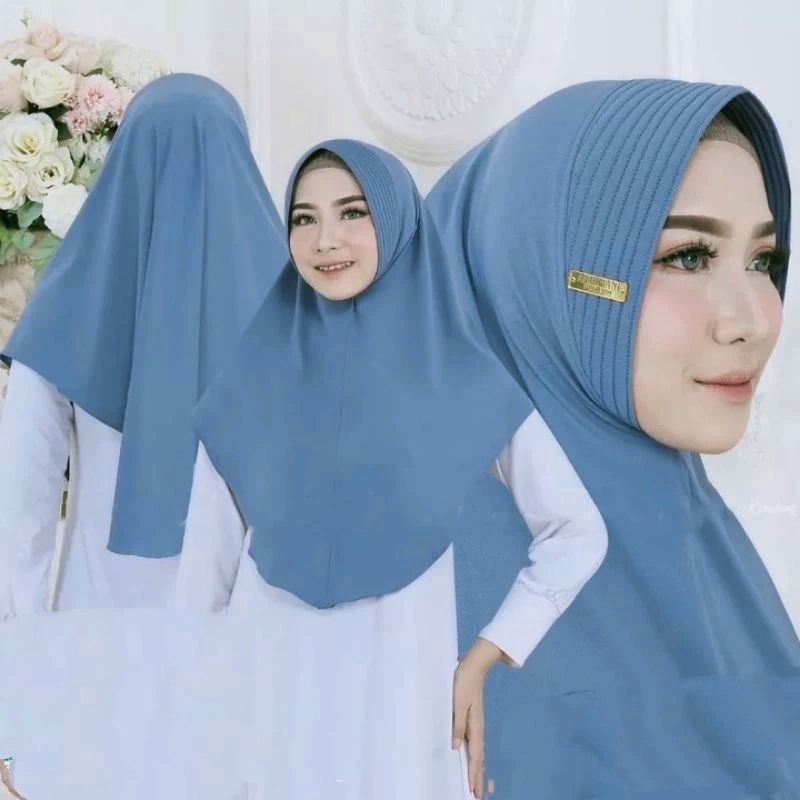 100RIBU DPT 8PCS HIJAB BERGO HAMIDAH L LABEL AKRILIK BONUS KUCIR CEPOL HIJAB TERLARIS