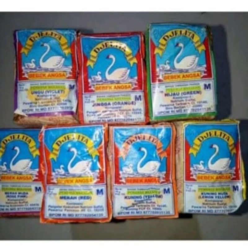 

GINCU BATANG CAP ANGSA / PEWARNA BUBUK DJELITA / PEWARNA MAKANAN CAP BEBEK ANGSA