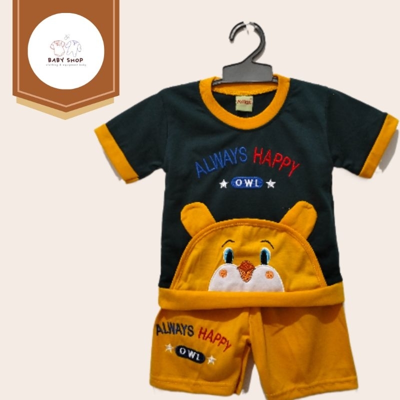 Setelan Anak Lucu Karakter 3D | Baju Anak Laki-Laki Perempuan | Baju Harian Anak Usia 1-2 Tahun