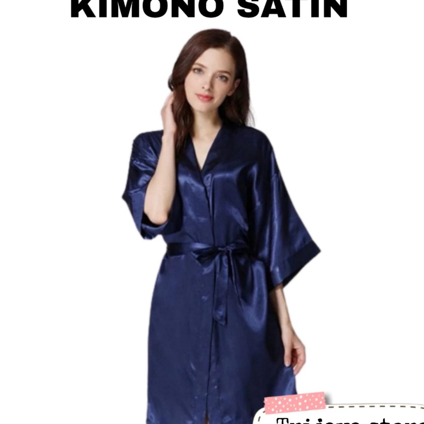 Terkini Trijaya  Kimono Jumbo satin wanita satin veet  kimono Polos  Bridesmaid wedding