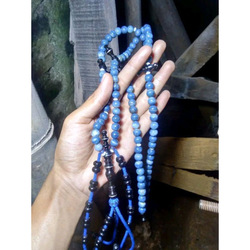 tasbih tijani original blue marjan mix yusser size 8mm
