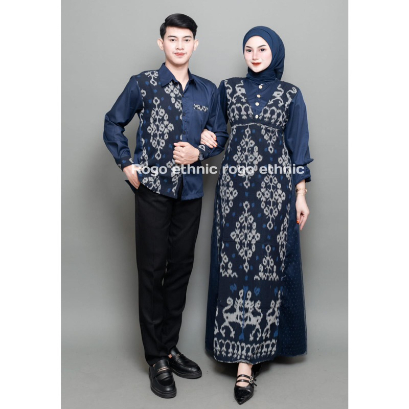 BAJU TENUN COUPLE - GAMIS MEYRA - SET COUPLE TENUN - GAMIS LEBARAN - BAJU LAMARAN - COUPLE GAMIS MUS