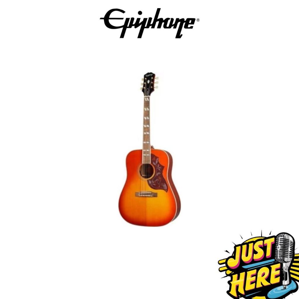 Akustik Electrik gitar Epiphone Hummingbird All Solid Wood Aged Cherry Sunburst Gloss