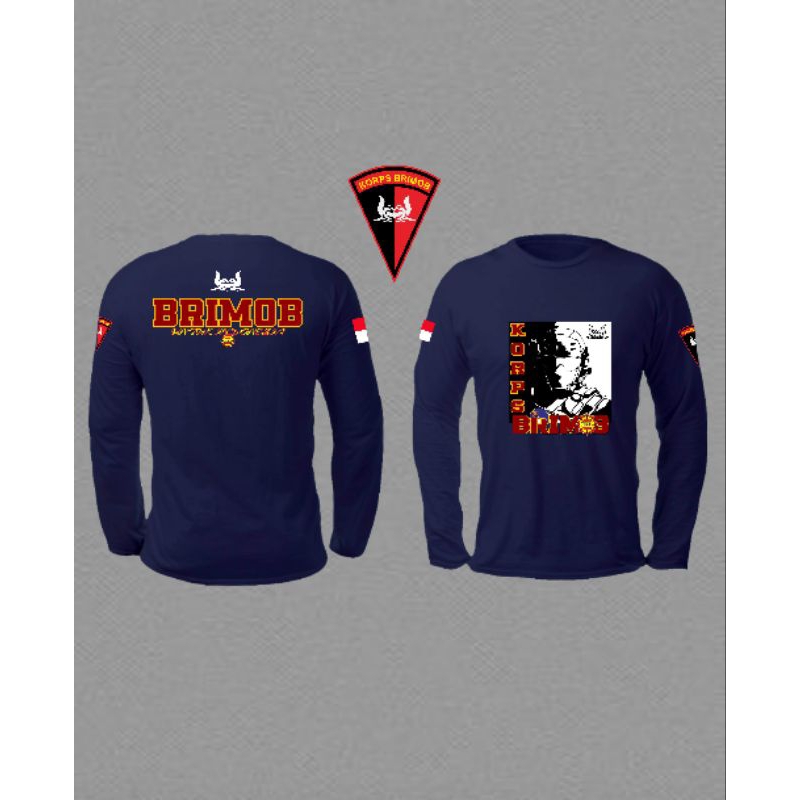kaos brimob lengan panjang terbaru/kaos korps brimob