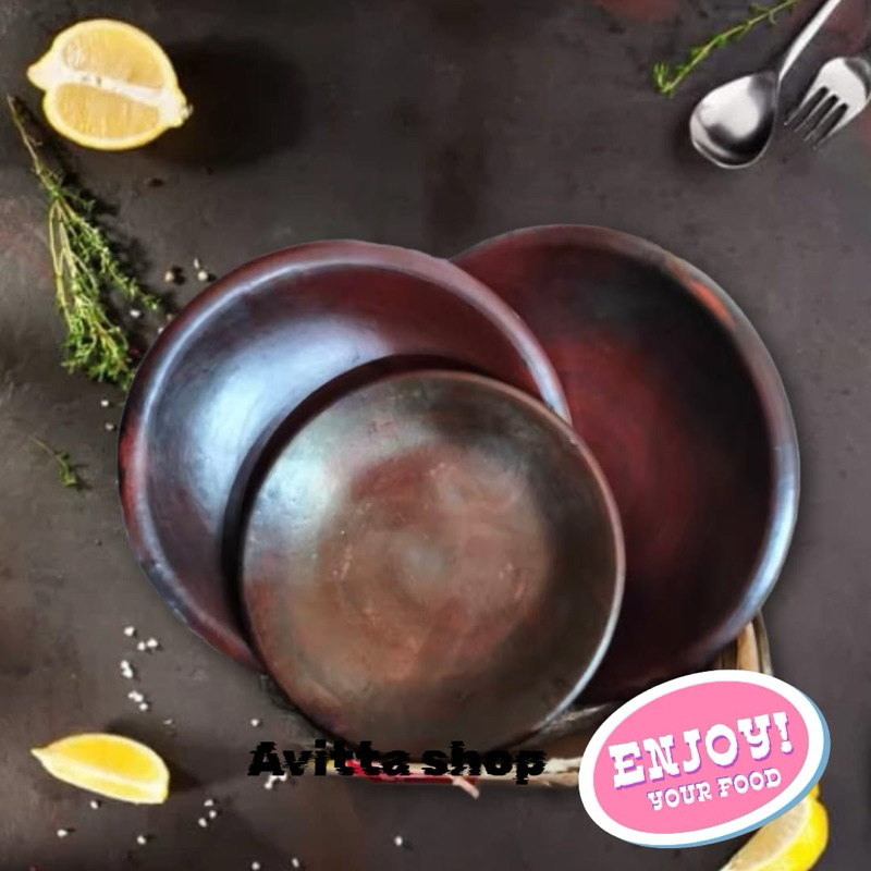 cobek layah tanah liat premium tahan panas /cobek penyetan/cowet/lemper