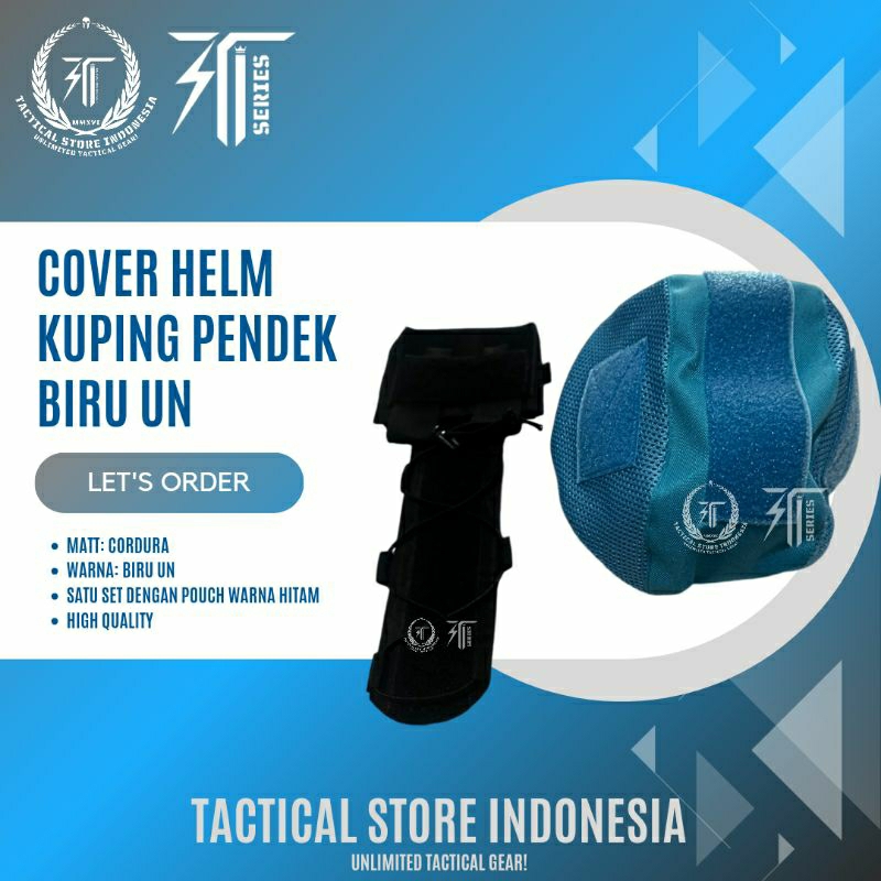 COVER HELM BALISTIK KUPING PENDEK WARNA BIRU UN / COVER HELM TACTICAL BALISTIC BIRU UN