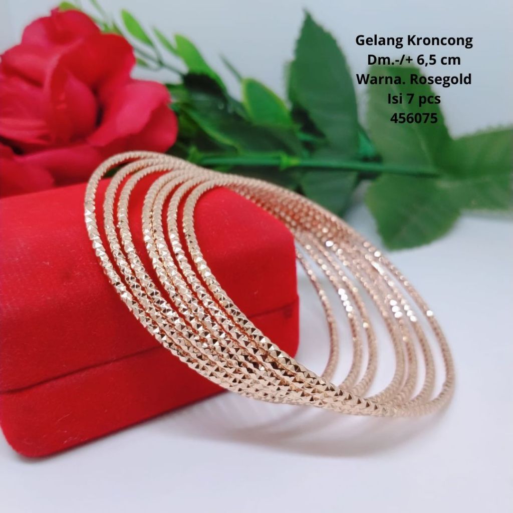 Gelang Tangan Kroncong Wanita Titanium Xuping Perhiasan Aksesoris Fashion Lapis Emas Anti Karat 1set