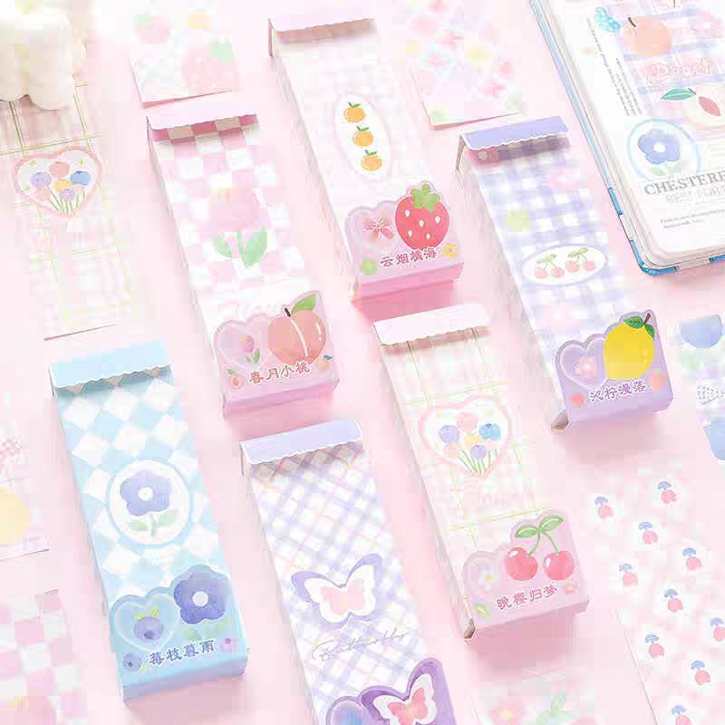 

Memo pad Kertas Notepad notes Panjang Aesthetic Korean Style untuk Jurnal Catatan isi 210lembar