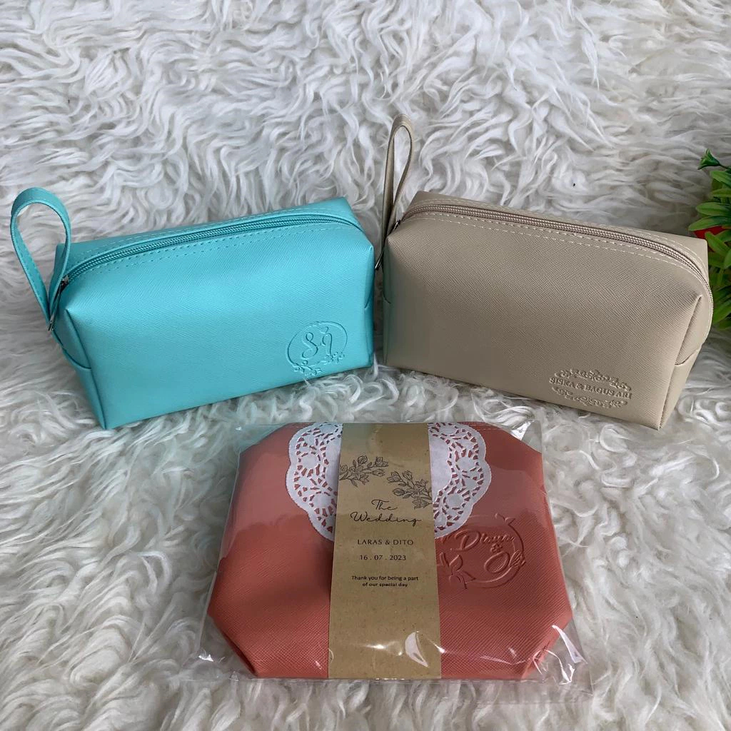 200 Pcs Souvenir Pernikahan Pouch Sweet Box Zipper Custom Pesta Pernikahan Dompet Kosmetik Make Up E