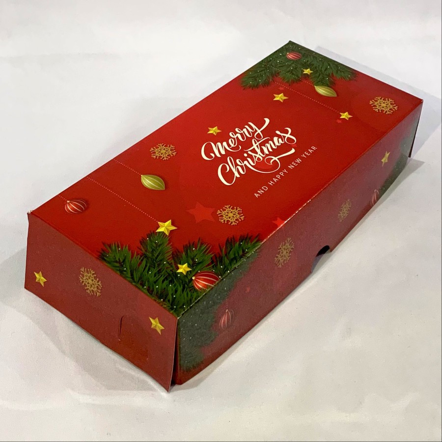 

( 10 pcs ) Dus Brownies Natal Box Kotak Christmas Packaging Pia Snack Kardus Ukuran 20x10x5cm