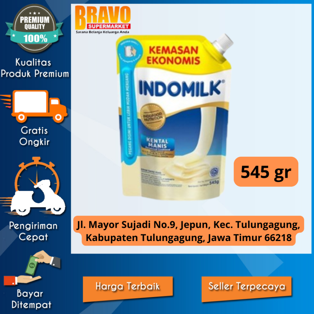 

Bravo Supermarket Tulungagung - INDOMILK Kental Manis Plain Pouch 545g