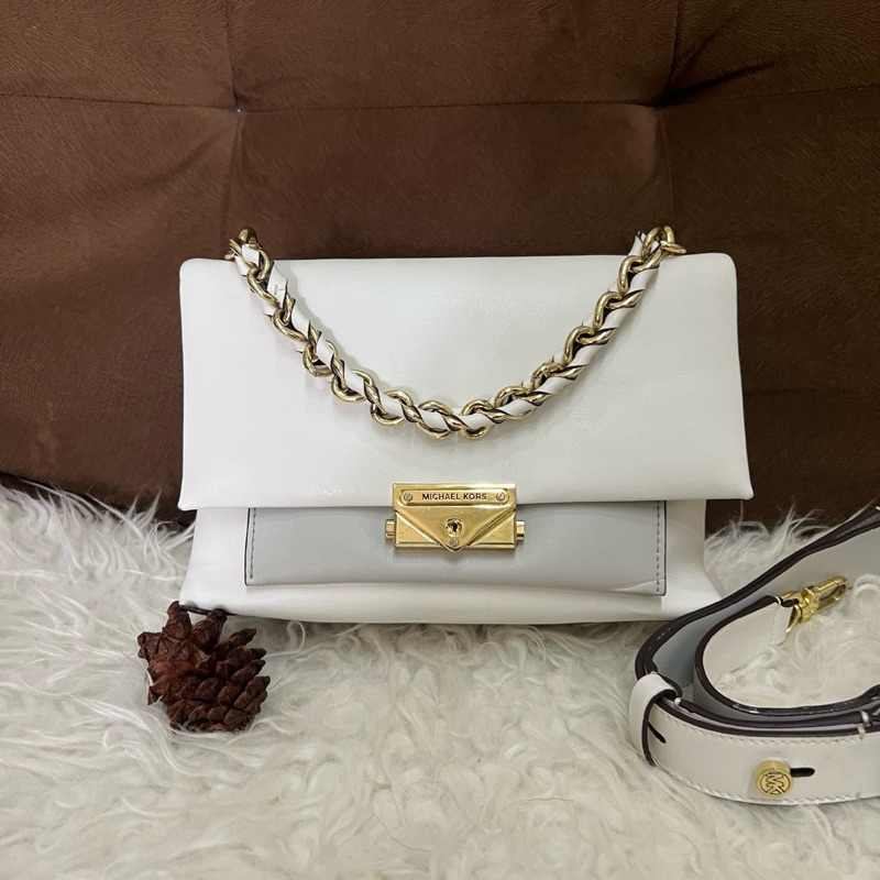 preloved michael kors cece original|tas mk ori medium handbag woven leather 2 tone|sling bag mk web