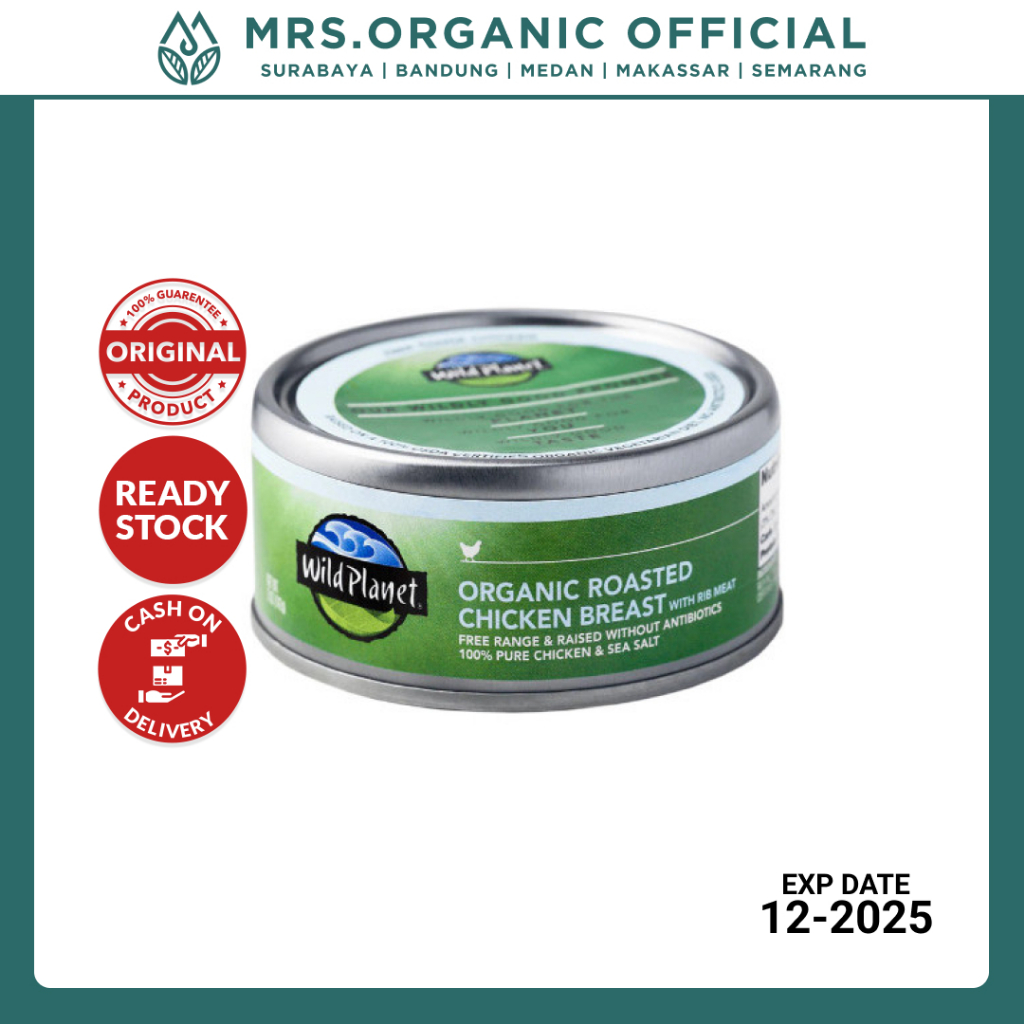 

Dada Ayam Panggang Organik Siap Saji Wild Planet Organic Roasted Chicken ADDED SALT 142g - Tanpa Kulit dan Tulang