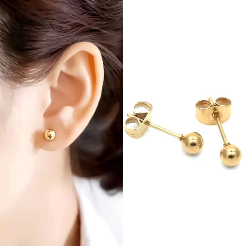 anting tusuk pentol wanita anti karat anti Luntur lapis emas 24K