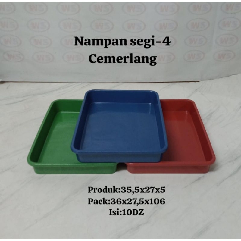 nampan plastik segi 4 cemerlang / nampan segi 4 murah / baki plastik / baki segi