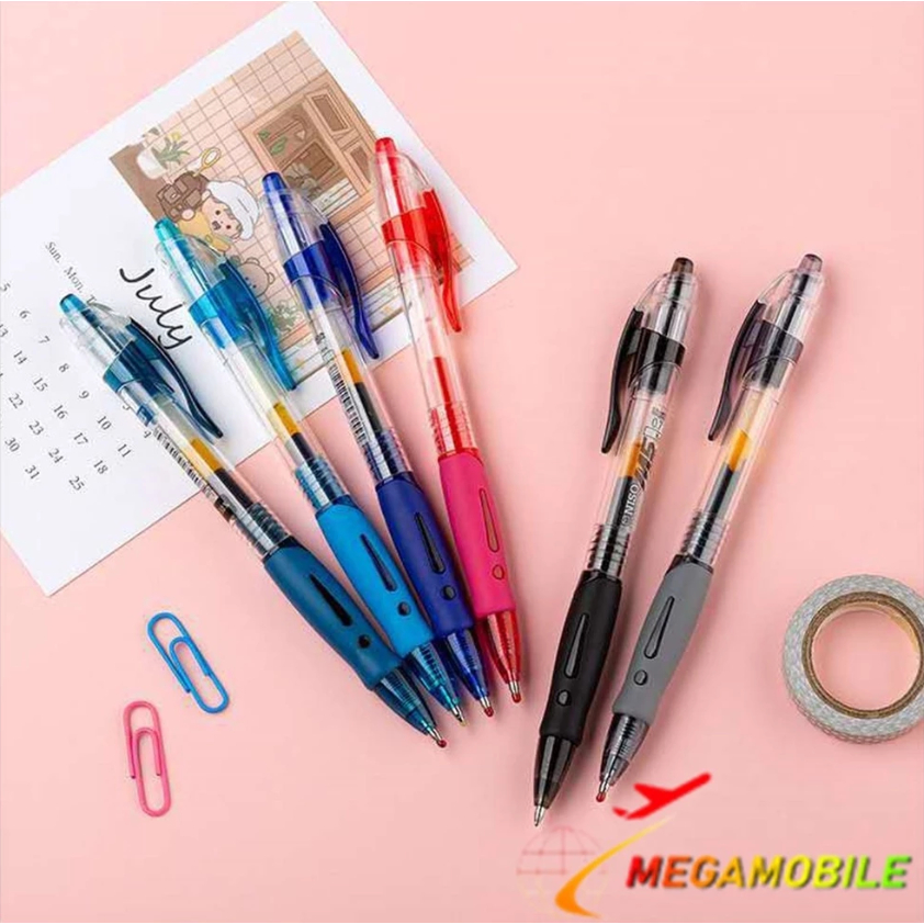 

Pulpen Standard Cetekan Transparant Pena Gel 0.5mm Alat Tulis Kantor Sekolah Pen Pencet Tinta Cair Bolpoint