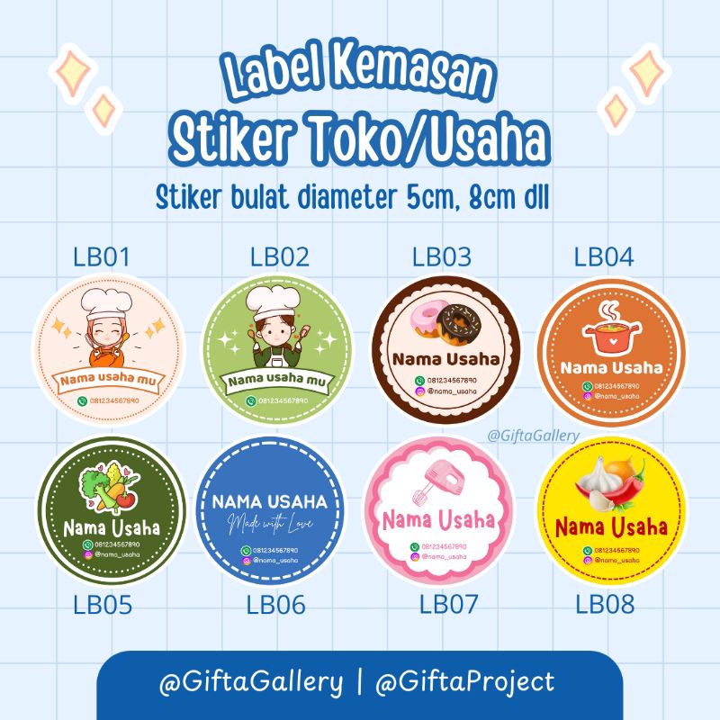 

Stiker Label Kemasan Sticker Bulat Produk 5x5cm