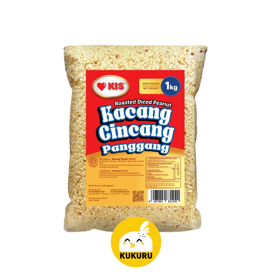 

KIS KACANG TANAH CINCANG PANGGANG SANGRAI / TOPPING DEKORASI KUE (1 KG)