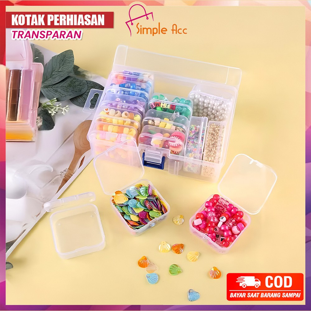 DO-C1165 Kotak Perhiasan Mini Transparan Kotak Obat Aksesoris Kecil / Wadah Kecil Kotak Plastik Mini