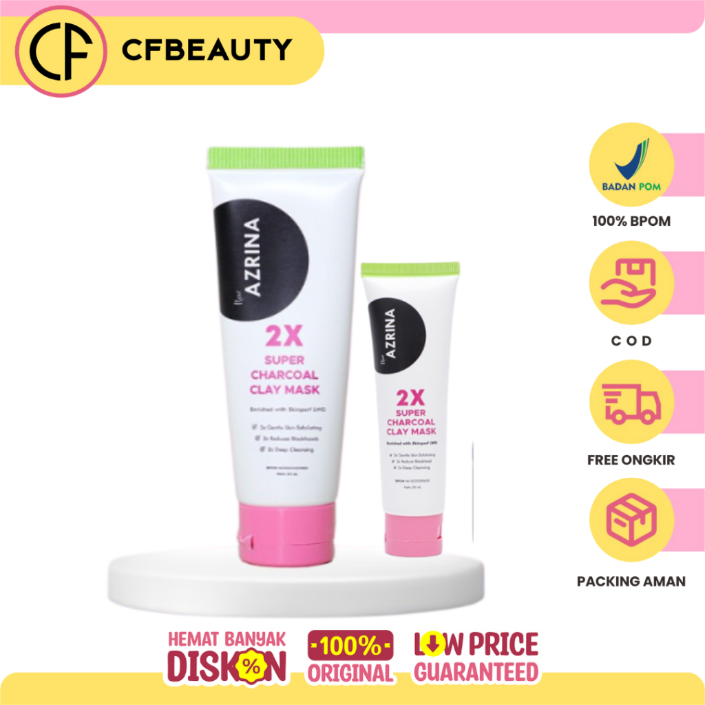 Azrina 2x Super Charcoal Clay Mask 50ml/25ml