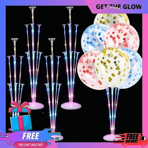 Stik Balon Led 7in Led / Dekorasi Balon Pesta Standing Balon Led Warna Warni