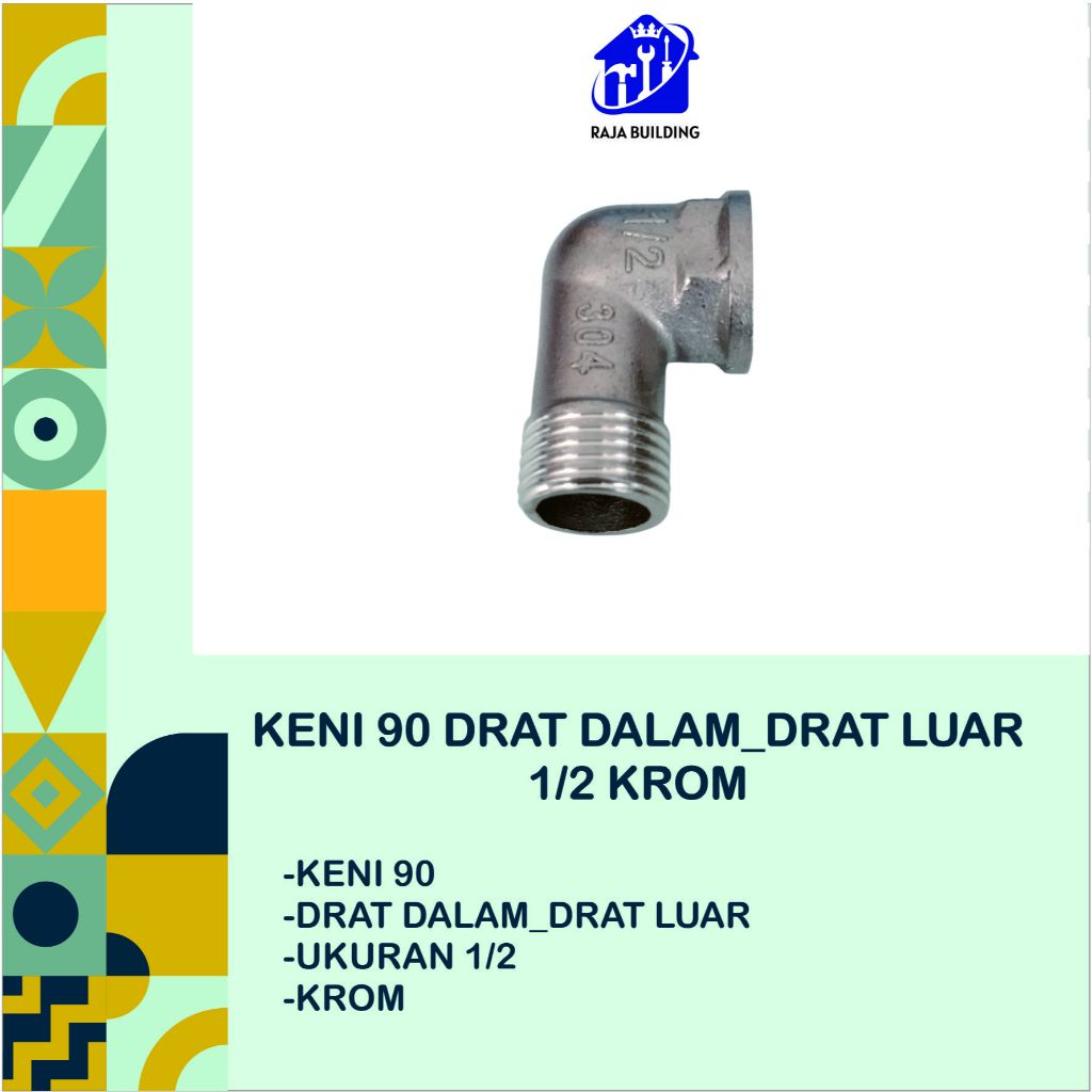 SAMBUNGAN PIPA /KENI CROME DRAT DALAM _DRAT DALAM/KENI 1/2 X1/2 /DRAT DALAM/DRAT LUAR