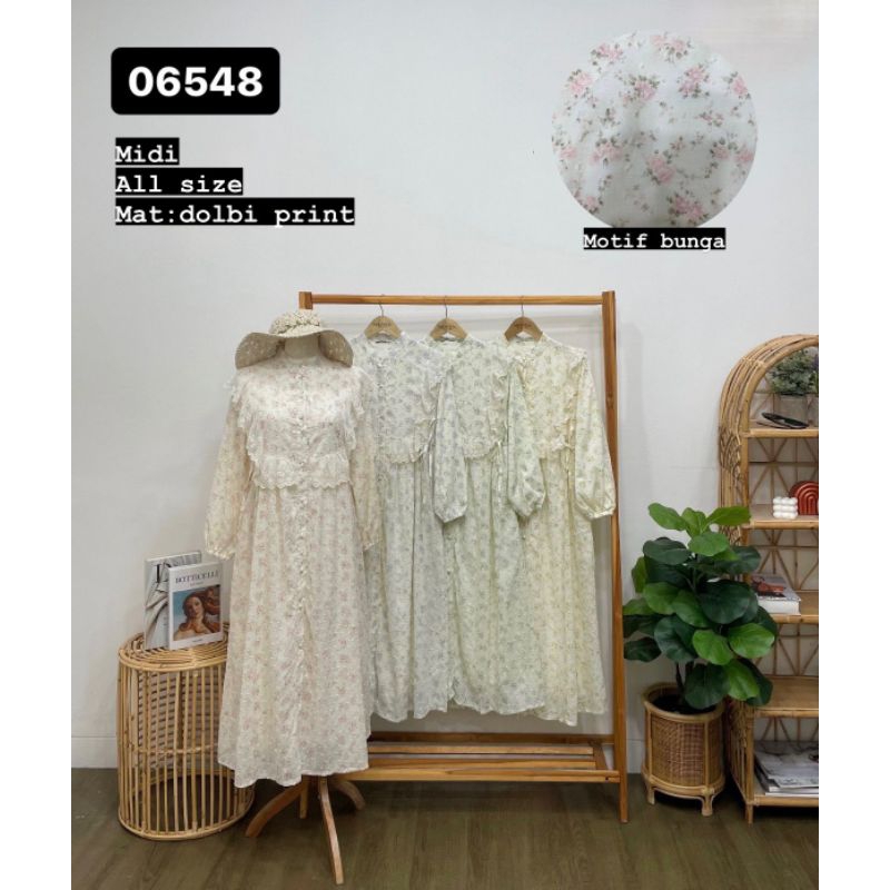 Niewen Collection Midi Dress Motif bunga