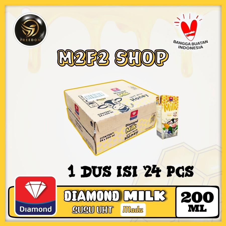 

DIAMOND Milk Susu Kotak UHT Honey | Rasa Madu - 200 ml (Kemasan Karton)