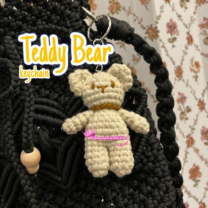 [Pre-Order] Teddy Bear Keychain Crochet / Gantungan Kunci Teddy Bear / Crochet Keychain