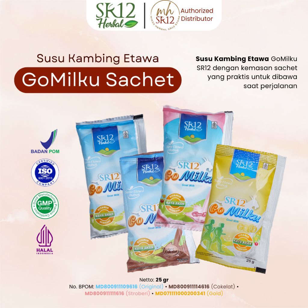 

SR12 GOMILKU SACHET 25 gr SATUAN/ECER All Variant - Susu Kambing Etawa - Susu Kesehatan