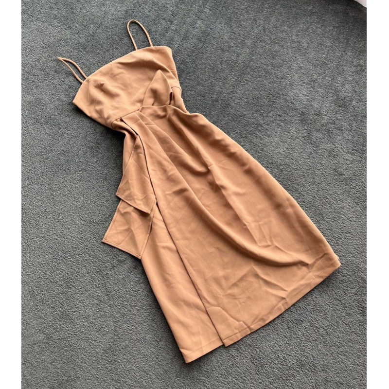 Dress Overall Brown Ribbon