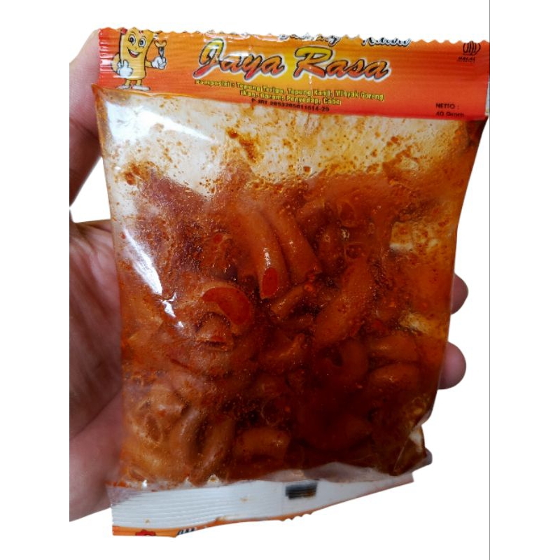 

Makanan Ringan Snack Makaroni Pedas Gurih Berat 40gr 1 pcs