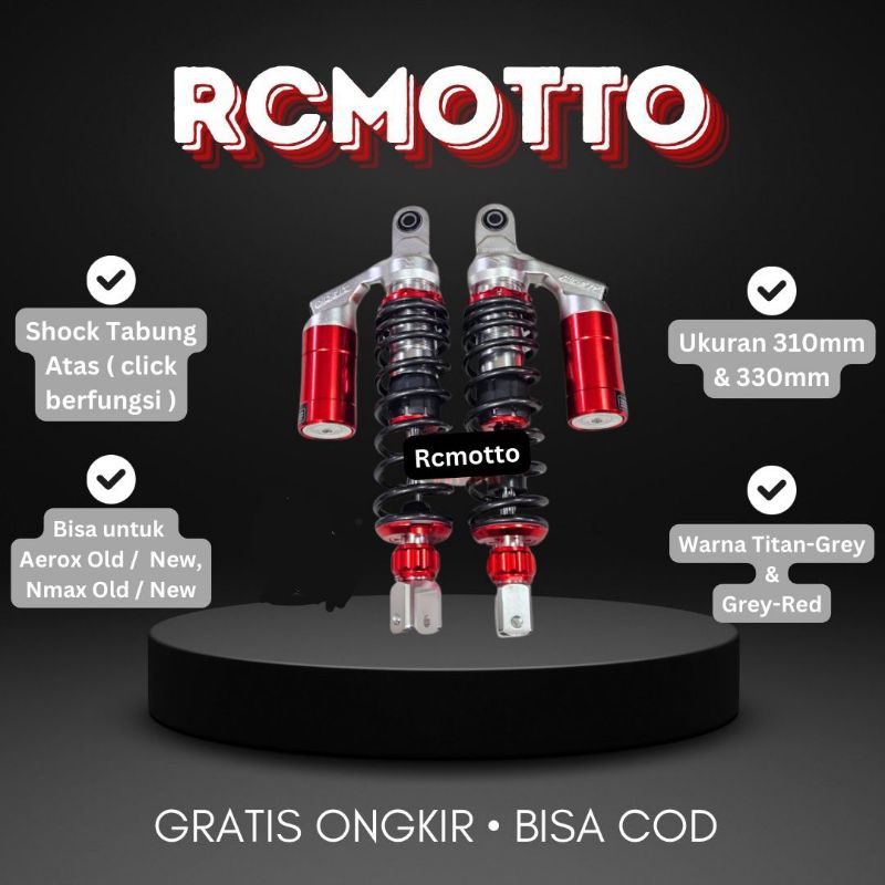 Shockbreaker Shock Belakang Tabung Atas Klik Fungsi  RIDE IT GP 288 299 Supreme PCX Aerox  Nmax New 