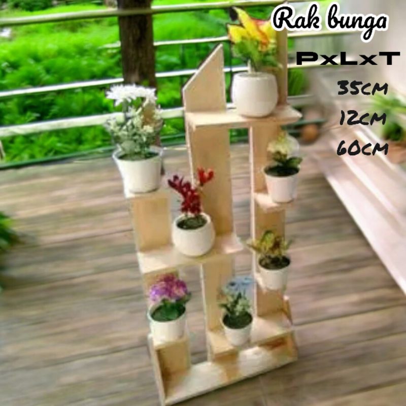 Rak bunga kayu Rak minimalis