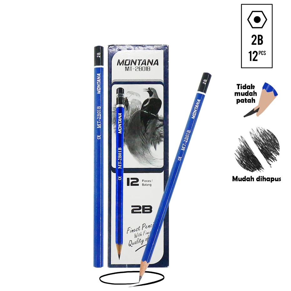 

PENSIL MONTANA 2B MT-2B01B 1 PACK ISI 12 PCS