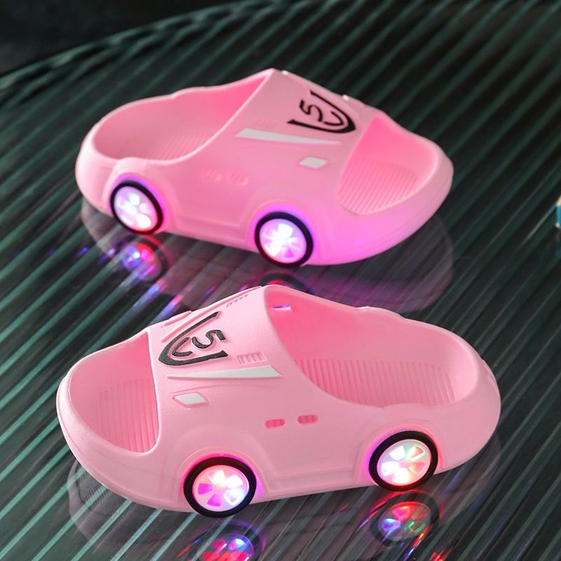 Sandal Anti Selip Anak-anak Mobil Mainan Kartun Sepatu Lampu Sandal Led Anak Perempuan Lighting Shoe