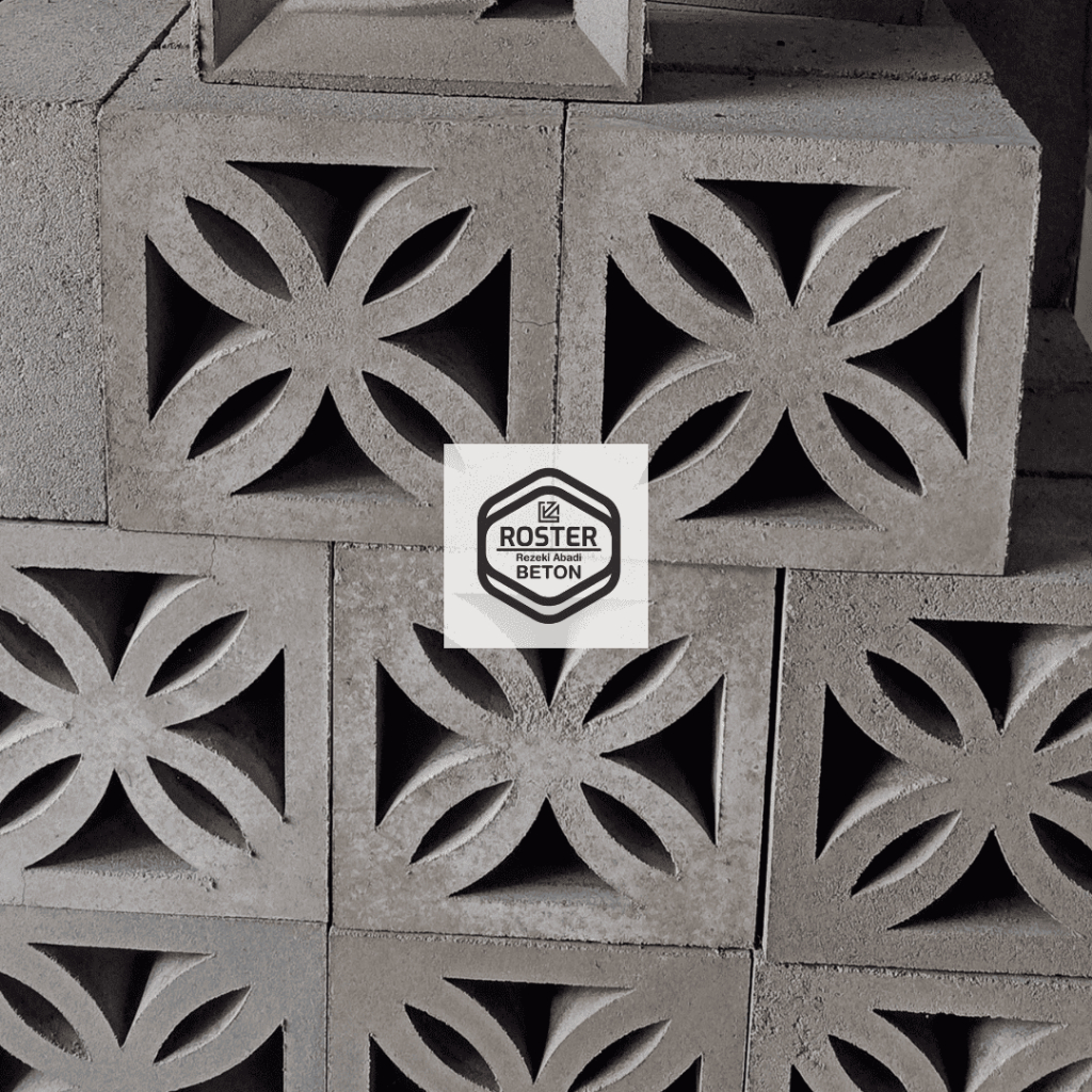 Roster Beton Minimalis, Roaster Beton Motif Kawung Ukuran 20x20 cm